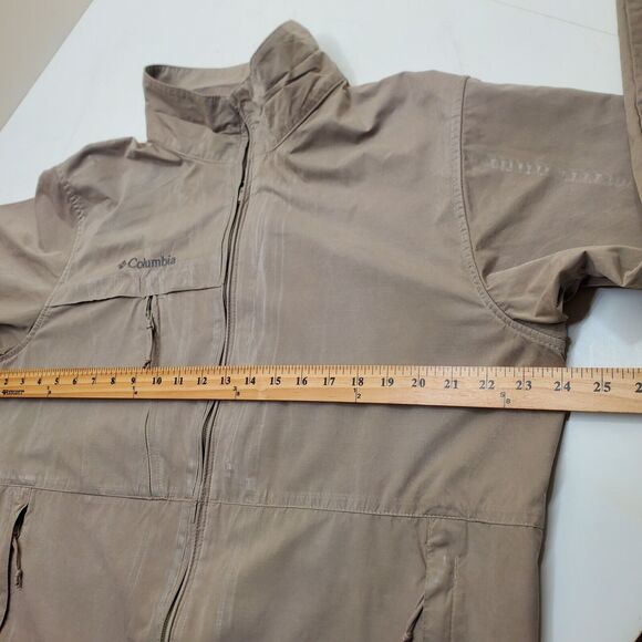 Columbia Jacket Women Large Beige Omni-Shield Full Zip Micro Canvas - Picture 3 of 16